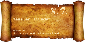 Maszler Tivadar névjegykártya